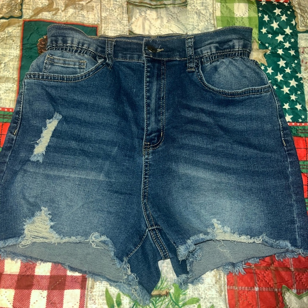 SHEIN Denim Distressed Women Shorts